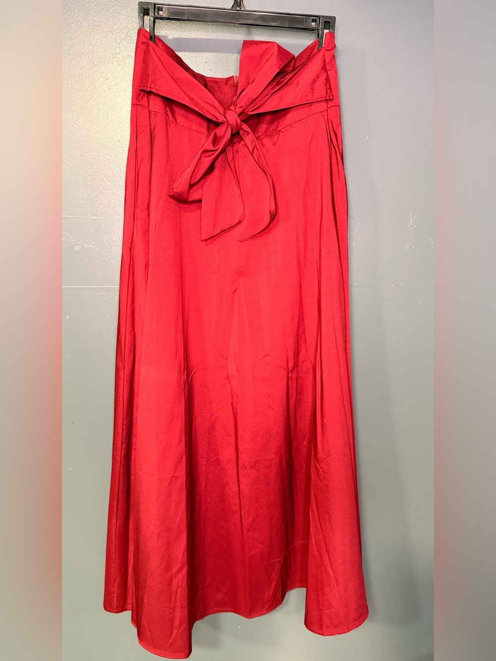 Red Tie-Waist Maxi Skirt - Women